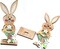 Easter Wooden Bunny Standing Tabletop Ornament Rabbit Sign Tabletop Ornament Rabbit Ornament Bunny Spring Decor Easter Wood Tabletop Ornament (A-2pcs)